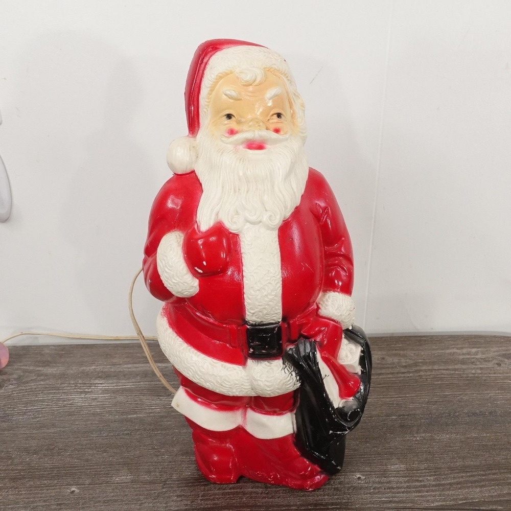 Vintage Empire Plastic Corp‎ 1968 Table Lamp Christmas Red 13" Blow Mold *READ